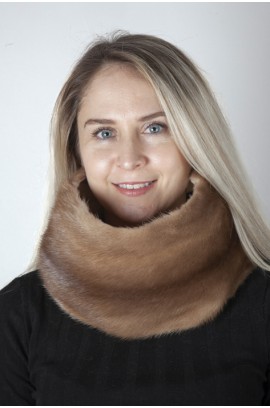 Light brown mink fur neck warmer 